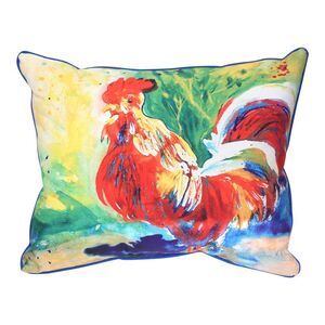 Red Rooster 16 x 20 Inch Indoor Outdoor Throw Pillow Betsy Drake Design